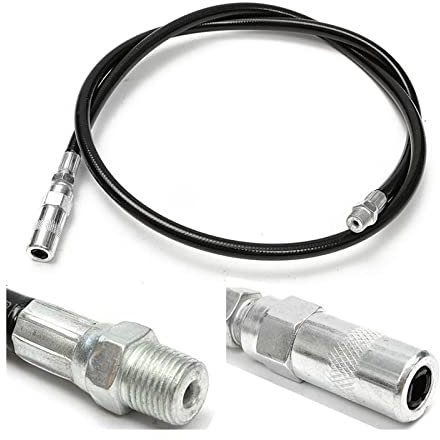 RVIFY Embout Pompe a Graisse 100cm Flexible Graisse Pistolet Fouet Tuyau Heavy Duty Haute Pression Longue Extension Extérieur Outil de graissage