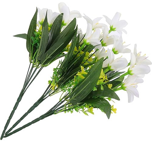 IMIKEYA 3pezzi Bouquet Gigli Artificiali Per Decorazioni Matrimonio e Casa Per e