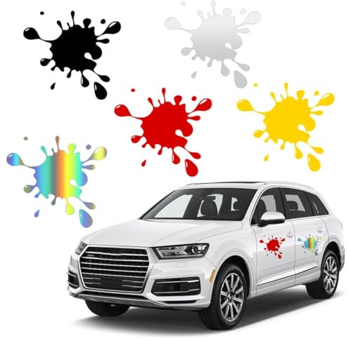 OUDQFCJ 10 fogli adesivi Splatter Kit per auto, adesivi esterni, per moto, casco, veicoli, scooter, ciclomotori, casco da motociclista, bici, laptop, smartphone (Multicolore)