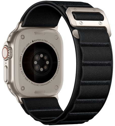 Bandletic Sportarmband för Apple Watch Ultra/Ultra 2 (49 mm), Robust loop-armband, mjukt elastiskt med G-krok, 46 mm (Series 10), 45 mm (Series 9/8/7), 44 mm (SE2/SE/6/5/4), 42 mm (3/2/1)
