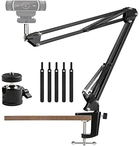 Webbkamera, Desktop Webcam Tripod Stand med Stabilisator Suspension Boom Scissor Arm Webbkamera står for webbkamera C922 C930E C920(Type 2)