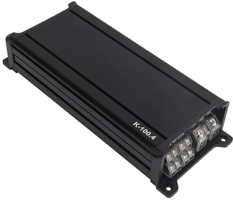 HaloVerde Amplificatore per auto a due canali con circuito a tensione stabile, uscita a ponte 320Wx2CH, amplificatore di per auto ad alta sensibilità per sistemi stereo per auto,