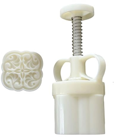 SZGTLDBE Molde de presión manual para tartas de luna, molde de ABS único tradicional chino para hornear postres