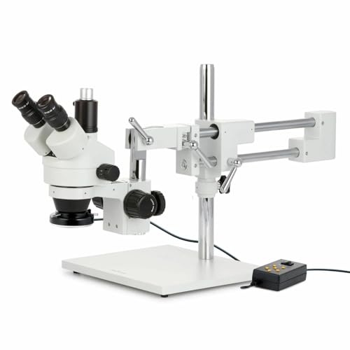 AmScope SM-4TZZ-144A de 3.5X-180X Microscopio trinocular est-reo con 4-Zone 144 llev- la luz del anillo
