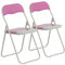 Harbour Housewares Padded Folding Chairs - Pink - Pack of 2 - Easy Store Metal Frame Foldable Desk Chair for Office, Dining, Kitchen