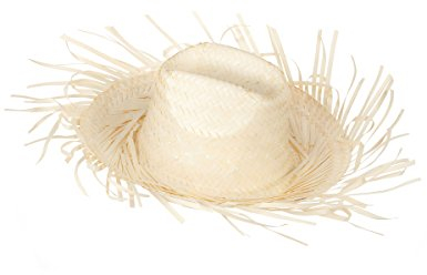 DEGUISE TOI VEGAOO - Strohhut für Erwachsene mit ausgefranstem Hutrand beige - Einheitsgröße - Weiß - Accessoires - - Carnaval