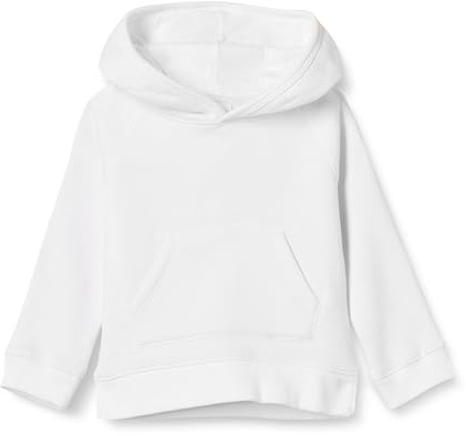 Amazon Essentials Girls' Pullover Hoodie Sweatshirt with Kangaroo Pocket, White, X-Large