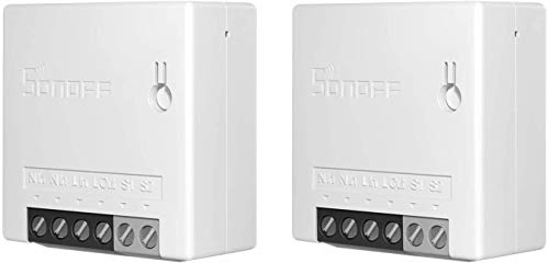 Interruttore Intelligente, SONOFF MINI R2-2PCS WiFi Smart Switch 2-Way, 2.4G WiFi, APP Control, Funziona con Alexa, Google Home