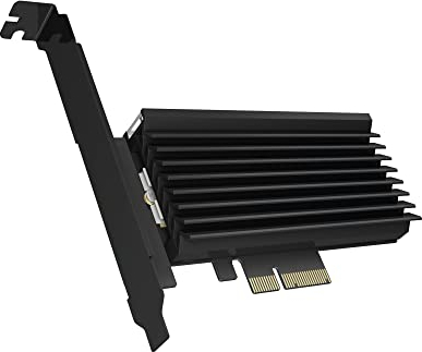 ICY BOX PCI Express Karte, M.2 NVMe SSD zu PCIe 3.0 Adapter, Kühler, LED Beleuchtung, M-Key, 2230, 2242, 2260, 2280, schwarz, ARGB LED