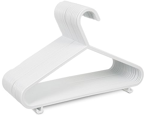 Fineway Pack of 40 Strong Plastic White Kids Hangers - Space Saving Non-Slip Baby Clothes Hangers Perfect for Nursery, Designed for Baby and Kid's Clothes