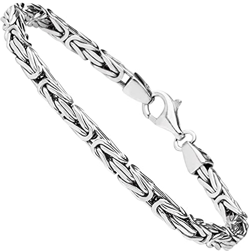 Jobo Herren Damen Königs-Armband aus 925 Sterling Silber 3,9 mm 21 cm