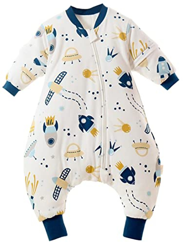 Chilsuessy Baby vintersovsäck sovsäck med fötter små barn året runt vinter sovsäck pyjamas för pojkar och flickor, avtagbara ärmar