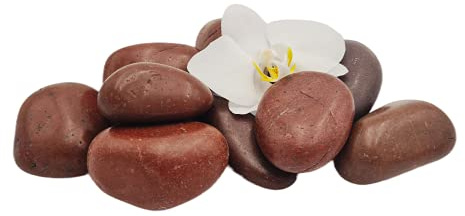 Galets décoratifs polis rouges 20 kg I Gravier brillant 30-50 mm Grands galets décoratifs pour jardin, étang de jardin, gravier décoratif de jardin