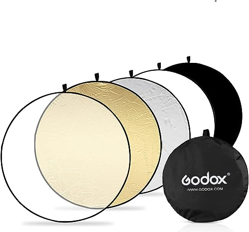 GODOX Reflector de luz 5 en 1, reflectores plegables para fotografía con bolsa de transporte, juego de reflectores de fotografía para estudio (5 en 1, 80 cm)
