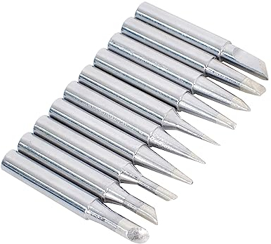 10 Stück Lötspitzen Ersatz Lötspitzen Kit, Kupfer Lötkolbenspitze, Bleifreies Lötspitze 900M, Kupfer Lötspitzen Kit, Weller Lt Ersatz-Lötspitzen Für Hakko, Radioshack, Tenma, Atten, Lötstation Tip Set