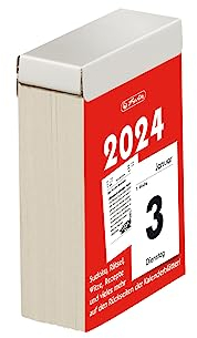 Herlitz Calendrier à déchirer 5,5 x 8 cm, FSC Mix 2024, 1 jour/page, avec énigmes, conseils, etc.