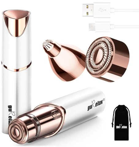 Gurelax Hair Removal Device, 2-in-1 Facial Hair Remover for Women, (Luxury) Face Hair Remover for Women Chin, Face, Lip Hair,with Replacement Heads