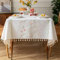 Pahajim Tischdecke Rechteckig Baumwolle Leinen Tischdecke Boho Tischdecke Abwaschbar Quasten Design für Küche, Esszimmer, Wohnzimmer, Outdoor, Biertisch(140 x 180 cm)