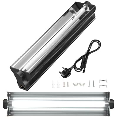 MouMouPurr T5 UVB Reptile Light Fixture Combo Kit - 12 Inch 8W Terrarium Hood 10.0 UVA UVB Bulb with High-Efficiency Reflector for Desert Reptiles & Amphibians Bearded Dragons, Turtles, Tortoises