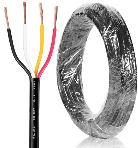 SPARKMOTO Cable de 4 Hilos para Remolque 5M,Cable de 4 núcleos Enchufe de Remolque,Cable Luces Remolque 4 Polos 12V 24V 48V 80V,Cable eléctrico para vehículo 4 x 0,75 mm²