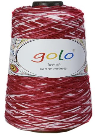 golo Cotton Cone Yarn 6/4 Crochet Yarn for Hand Knitting Crochet Red Yarn D145-Red