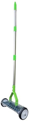 Rastrillo Desbrozador Para Césped - Metal Resistente Con Ruedas Y Mango Largo | Rastrillo Nivelador Con Ruedas Para Jardinería,Para Aflojar El Suelo Nivelar Jardín Exterior Hojas Jardinería Y Paisajis