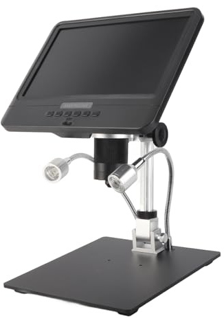 BAFOVY Andonstar AD208S Digitalmikroskop, ABS Metallmikroskop med 8,5 LCD 1280 X 800 5X Till 1200X Justerbar 1080P för Lödning Av Elektronikreparation Av Myntsmycken (Med batteri)