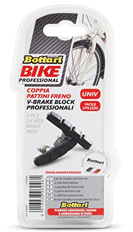 Bottari cykelbromstillbehör MTB dynor professionell V-bromsblock (paket med 2) - svart