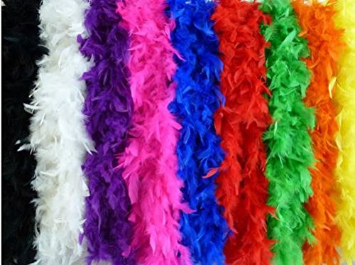 KarnevalsTeufel Federboa einfarbig Federdichten wählbar Länge ca. 1,80m Federstola Federschal Kostüm Karneval 20er Jahre Charleston Burlesque kuschelig(Schwarz), Einheitsgröße