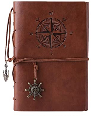 A6 Carnet Cuir Vintage Carnet Voyage Journal Intime Adulte Carnet de Voyage à Remplir, Carnet de Note avec Pages Vierges pour Femmes, Hommes, Marron