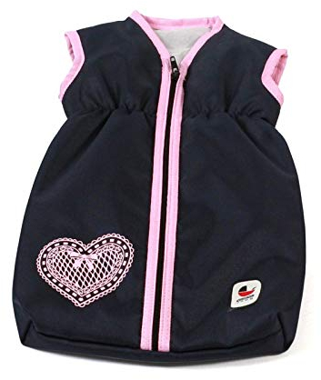 Bayer Chic 2000 - Puppenschlafsack für Baby-Puppen bis 55 cm, Puppenkleidung, Puppenzubehör, Melange grau, Navy
