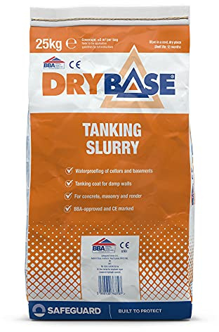 Drybase Tanking Slurry 25 KG - BBA Approved Waterproofing Cement for Walls, Basements, Ponds, Reservoirs