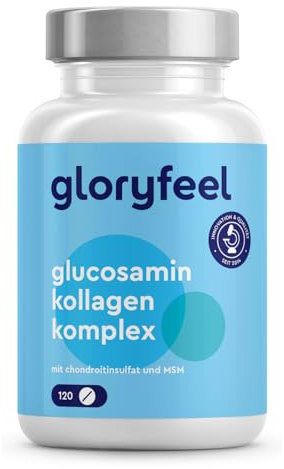 Glucosamina Condroitina 1000mg* - Con MSM, Colágeno, Ácido hialurónico y Boswellia - Combinación ideal para tu cuerpo sin OMG - 120 Tabletas - Probado en Laboratorio en Alemania
