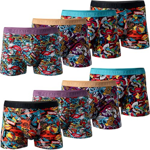 Pesail Boxershorts för pojkar, 8-pack, av modal-bomull, storlekar 110–176, bekväma retroshorts för barn, underbyxor utan repande etiketter
