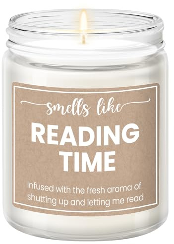 Gifts for Book Lovers - Book Lover Gifts for Women, Present for Readers, Smells Like Reading Time - Lavender Scented Candle