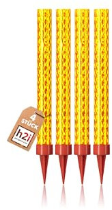h2i Eissterne | 4 Stück | 60 Sek. Brenndauer | Eisfontäne Sprühkerze Wunderkerze - Highlight für Events Party Hochzeit Geburtstag | Tischfeuerwerk & Deko für Flaschen & Torten | Gold | Kat F1
