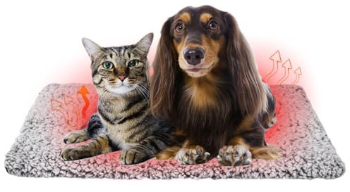 Gohytal Selbstheizende Katzendecke 40 x 50cm, Heizdecke für Katzen und Hunde, Selbstwärmende Decke, Haustier Heizkissen, Wärmematte Heizdeckem ohne Strom Washbar Katzenkissen für daheim & unterwegs