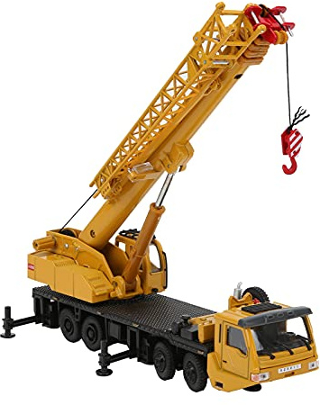 Dilwe Spielzeugkran, Rotierende Plattform, Ausziehbare Hebearme, Robustes ABS, Legierungskran-Modellspielzeug Im Maßstab 1:55, mit Druckgusstechnologie, für Kinder und Erwachsene,