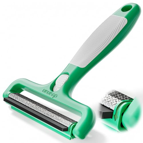 4-in-1 Lint Remover Tool & Pet Hair Remover, Reusable Carpet Cleaner for Dog & Cat Fur - Safe for Couch, Clothes, Rugs & Car Mats - Portable Detailer with 4 Modes for Deep Cleaning & Delicate Fabrics