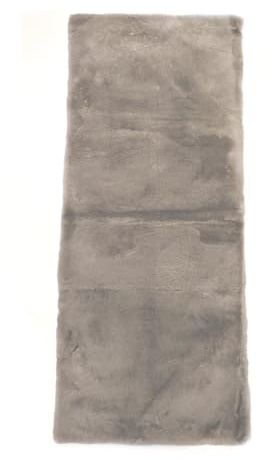 Leibersperger Felle Hochwertiger Lammfell Teppich - 140 x 60 cm – Auflage für Couch und Sessel - Besonders schonend für den Sessel - Multifunktional - Strapazierfähig – Sehr pflegeleicht (Grau)