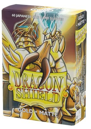 Dragon Shield | Japanese Size Card Matte Sleeves | 60 CT - Smooth & Tough Premium TCG Sleeves - Compatible with Yu-Gi-Oh, Naruto, Cardfight & Vanguard | Gold