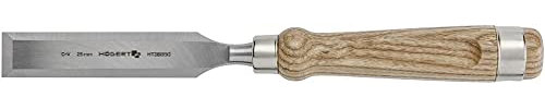 Högert Technik - Wood Chisel 25 mm with Wooden Handle - Length: 14 cm - Flat Chisel for Woodworking - with Wooden Handle/Wood Chisel/Carving Tool for Wood Carving