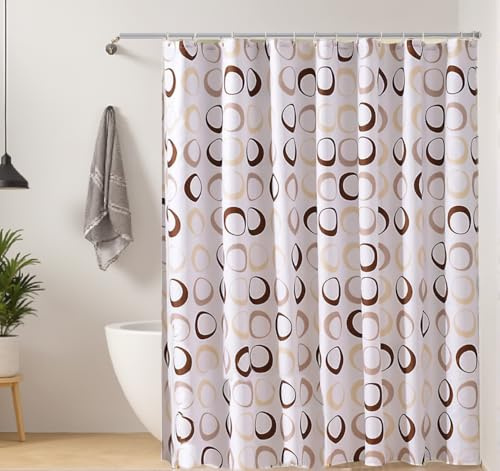 GONOVE Duschvorhang für Badezimmer 240 x 200 cm Schimmelresistent Dicke Polyester Stoff Geometrisch Duschvorhang Liner Wasserdichter langer Badevorhang mit Haken, waschbar und gewogen Saum