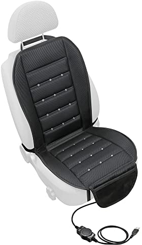 Lampa 54489 Air-Jet Elegance, Schienale ventilato Auto, coprisedile Auto con Ventilazione, coprisedile rinfrescante per Schienale Auto Camion Ufficio con Flusso Aria Regolabile, Presa USB