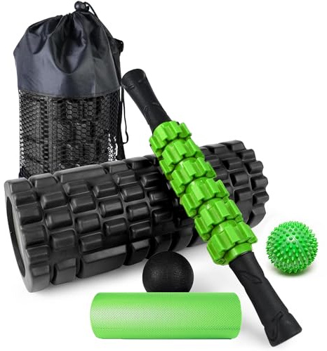 Gelnest 3 in 1 Foam Roller Set with Massage Stick & Massage Balls, Deep Tissue Foam Roller for Muscle Recovery, Back, Legs, Calves & Feet, Trigger Point Physio Roller for Gym, Yoga & Pilates