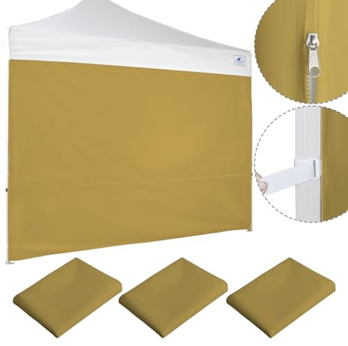 Inlun Outdoor Parois latérales pop-up pour auvent d'extérieur de 3 x 3 m, tissu polyester 300D imperméable, ensemble de 3 pièces sans tente, beige