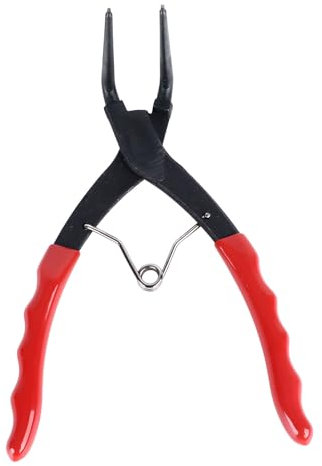 Pinza per Anelli Elastici, Piegata Internamente a 90 Gradi, Lunga 7 Pollici, in Acciaio Al Carbonio, Caricata a Molla, per un Serraggio Professionale e Flessibile e un Uso Durevole