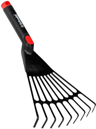 SCHMITH Nylon Kleinbesen Handrechen Kleinfeger Fächerbesen Grasrechen Kleinfächerbesen Laubharke für Gartenarbeiten