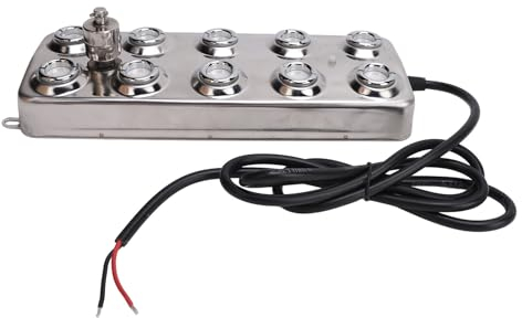 Oumefar Mist Maker Fogger 10 Kopf, Ultraschall-Nebelgerät, Verbessert die Umweltlandschaft, Edelstahl-Zerstäuberplatte, 4,5 L/h, DC 48 V, für Teich