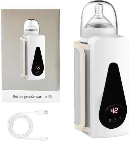 Flaschenwärmer Baby, Flaschenwärmer Baby Unterwegs für alle Flaschen, Einstellbare Temperatur Babyflaschenwärmer Flaschenwarmhalter mit LCD-Display für zu Hause draußen Reisen